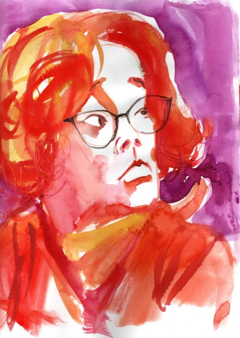 Fashion illustration, mayya sultan, watercolor, guache, people, portrait, woman, sketch